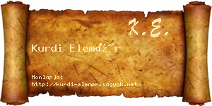Kurdi Elemér névjegykártya